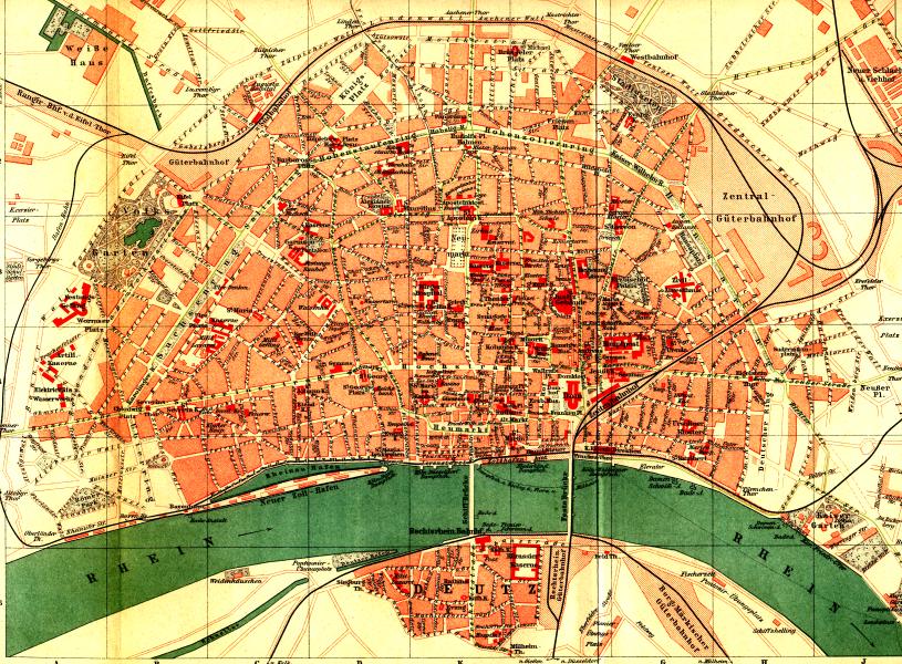 Stadtplan Köln 1891